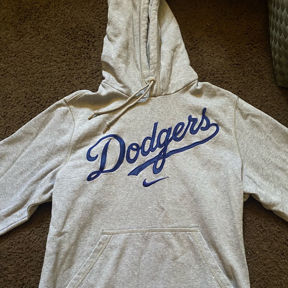 Dodgers embroidery grey hoodie small